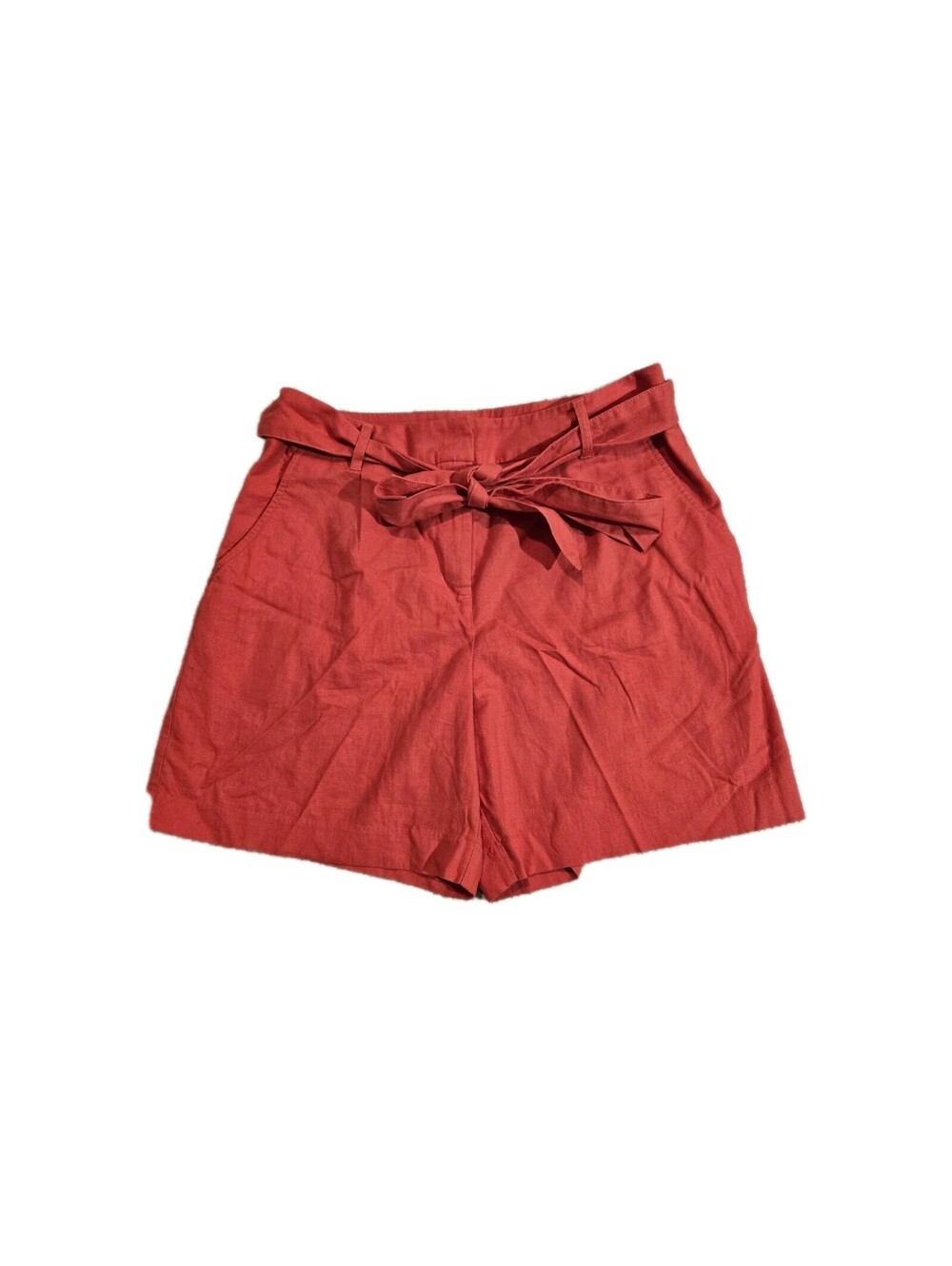 Boden Women's Shorts Sz 10 Cotton Linen Blend Tie Belt Pockets Mid Rise